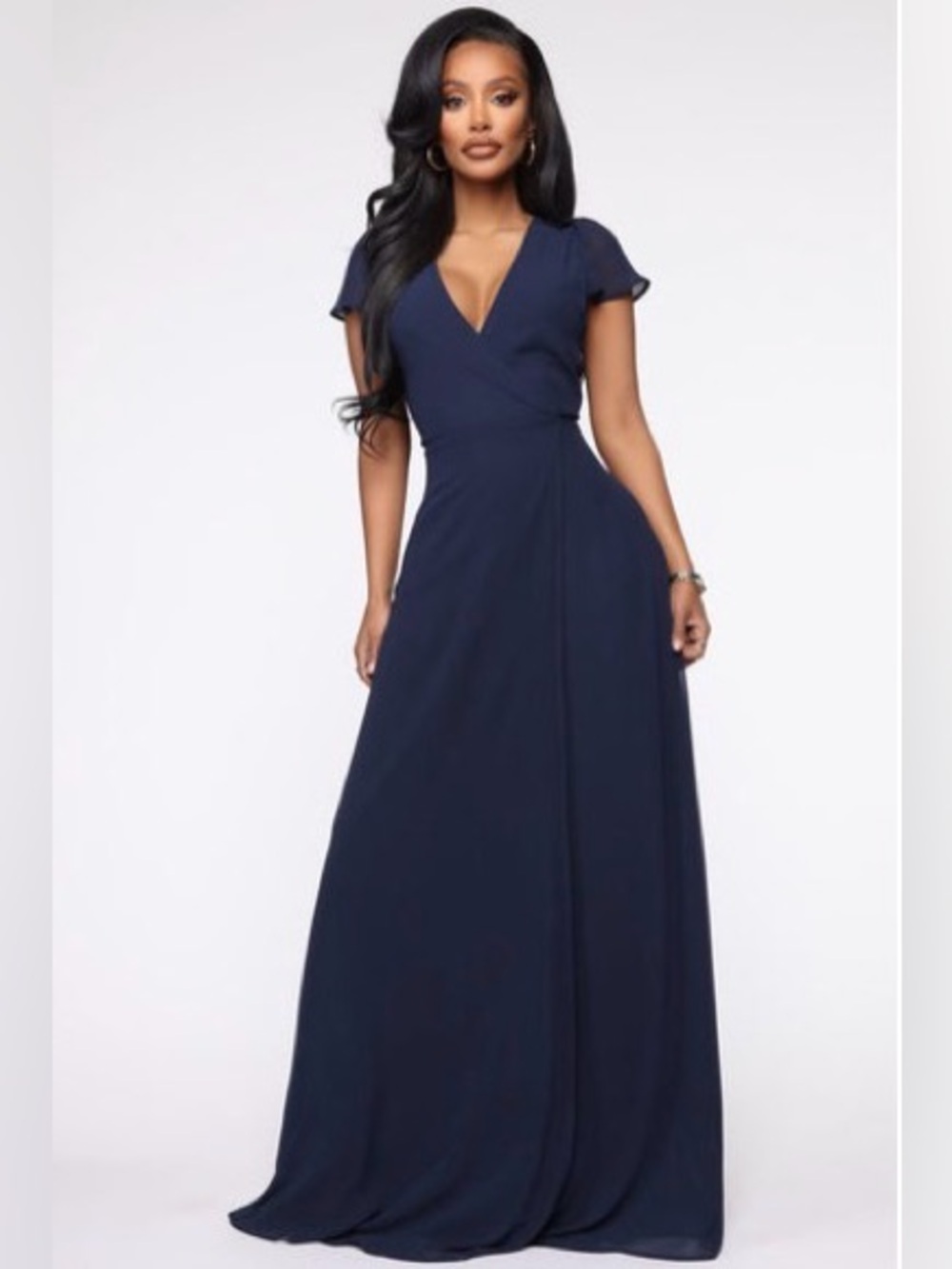 Wendy Wrap Maxi Dress - Navy